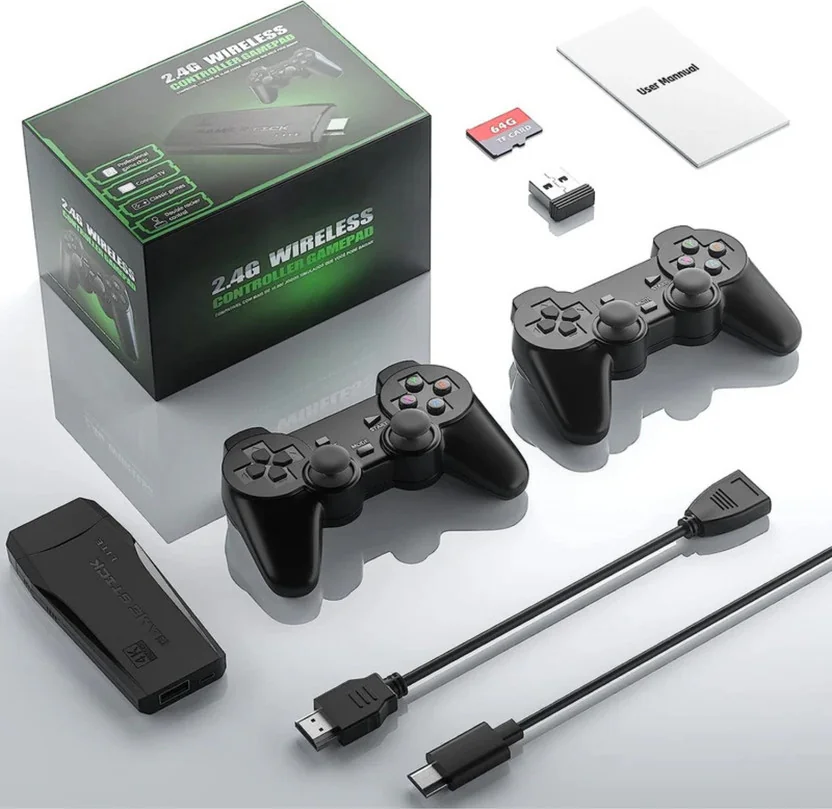 GameStick 2.4G Wireless Controller 4K HD Console Built-...