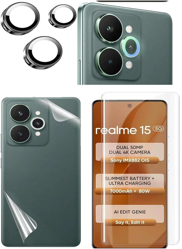 FABEKEE Tempered Glass Guard for for Realme 15 5G Tempe...