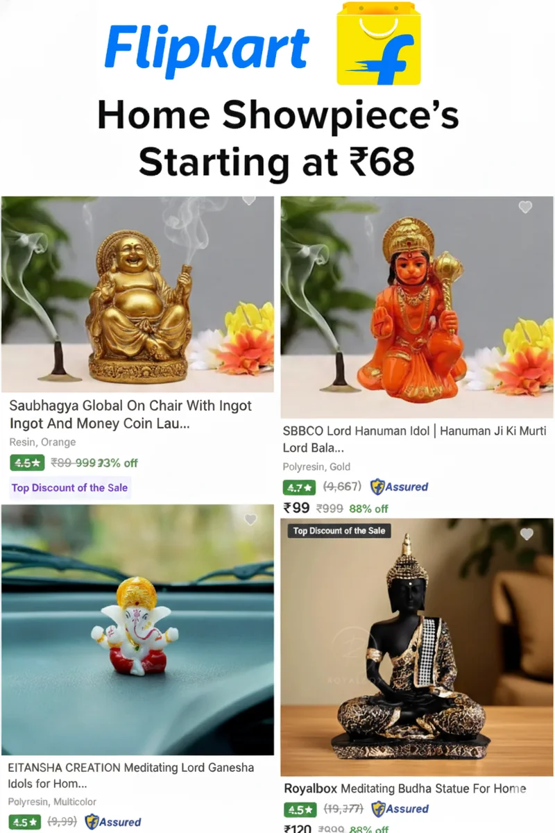 Showpiece's Starting at ₹112 - Best Price ₹150 at Flipkart