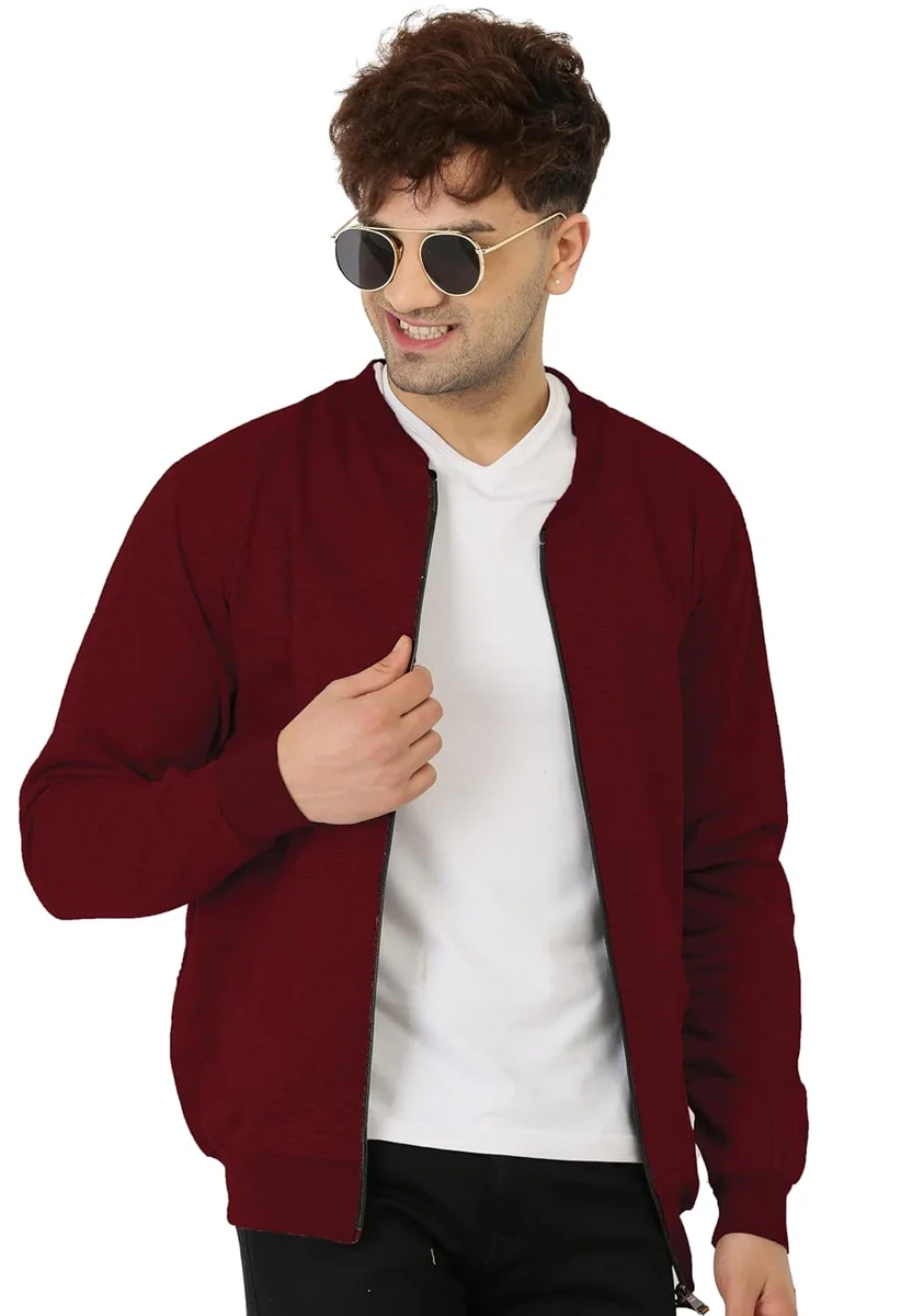 LEOTUDE CASUAL JACKET For Men's Regular Fit Full Sleeve Loopknit Jacket (Color: Black) - Best Price ₹478 at Amazon