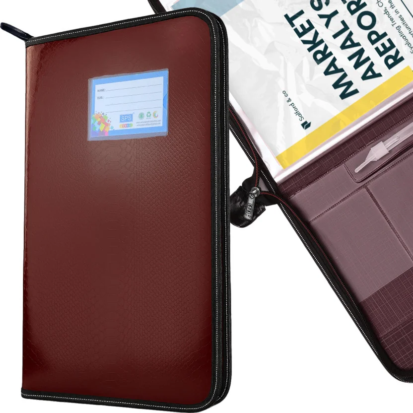 Skrill PU Leather A4 / FC File Folder With 20 Pockets