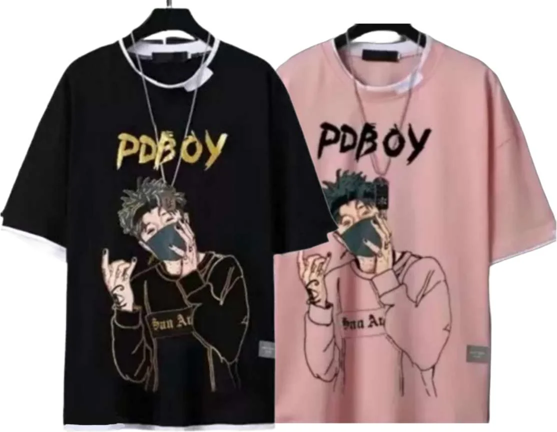 Printed Men Black, Pink T-Shirt - Best Price ₹113 at Shopsy