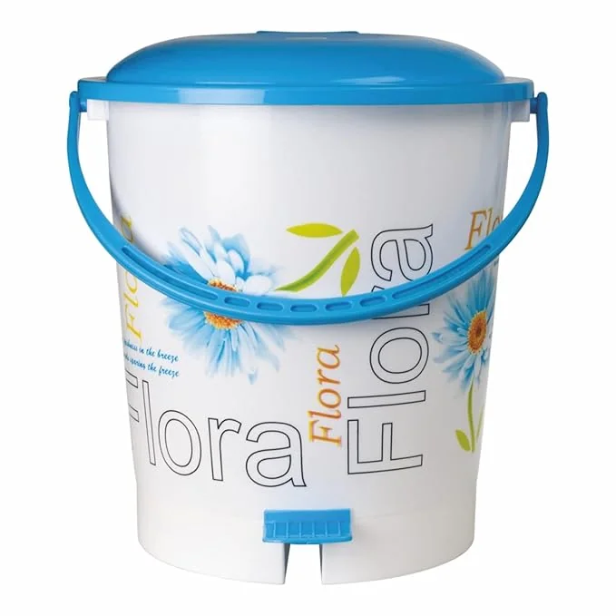 Nayasa Pedal Bin No 109 with lid & Floral Print, Multi Purpose Dustbin, Blue - Best Price ₹695 at Amazon
