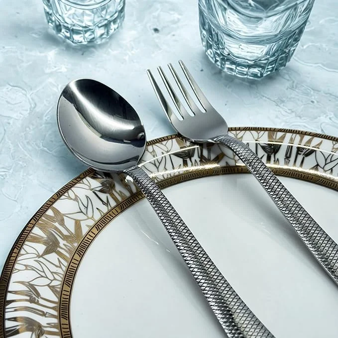 JETEX Premium 12-Piece Stainless Steel Cutlery Set | Kitchen Utensils Spoons and Forks Set for Dining Table | Food Grade Steel Spoon Fork Set | Dishwasher Safe | Modern Design | Perfect Gifting Set - Best Price ₹342 at Amazon