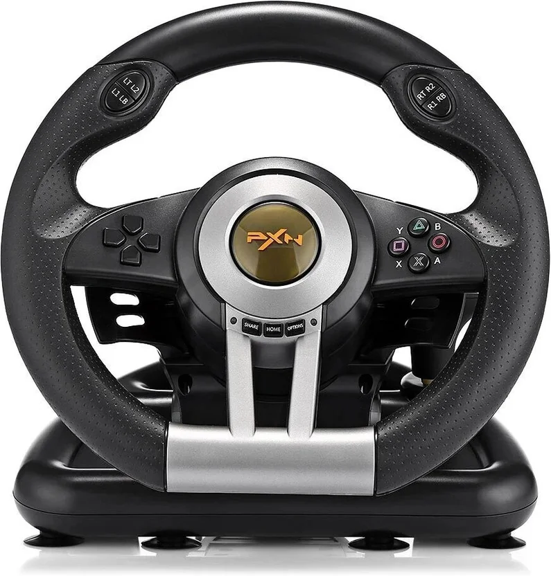 PXN V3II Racing Game Steering Wheel with Brake Pedal M...