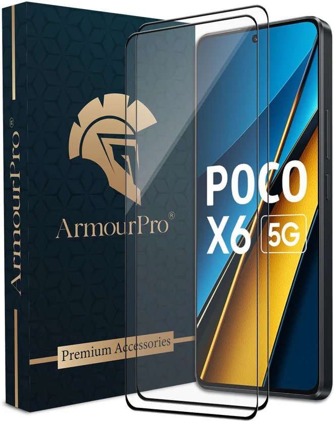 ArmourPro Edge To Edge Tempered Glass for Poco X6 Pro, ...