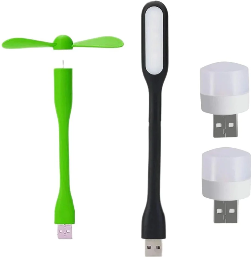 icall Combo pack of 4 (USB Fan, USB Light, Mini USB Bul...