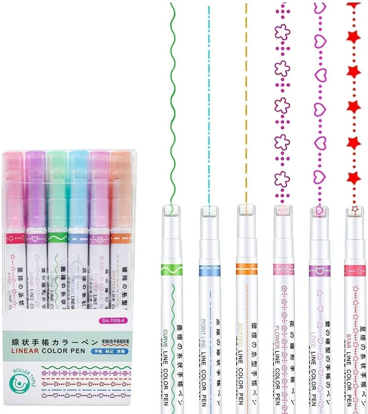 Samvardhan highliter pen set,6 colored cute curve highl... - Best Price ₹91 at Amazon