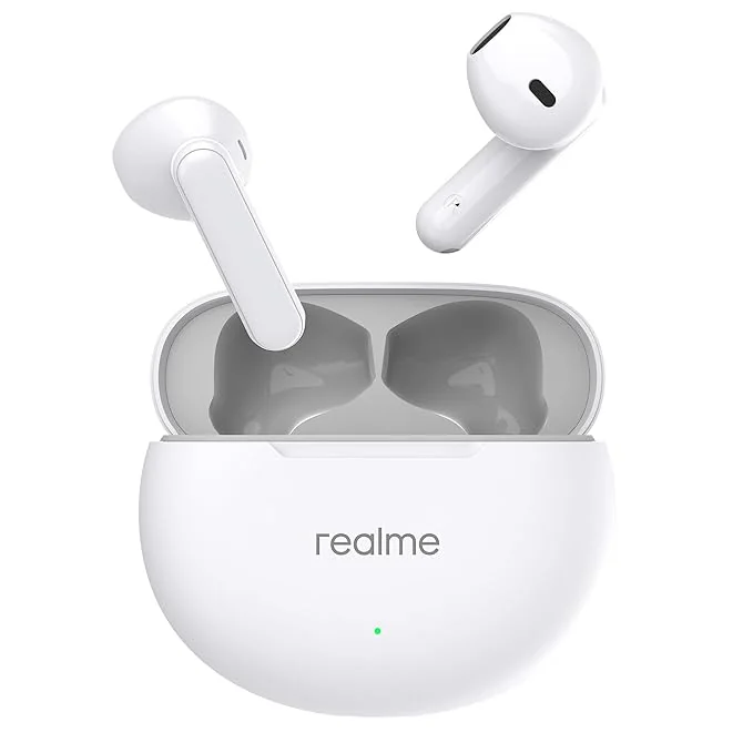 realme Buds T01 True Wireless in-Ear Earbuds with AI ENC for Calls, 13mm Dynamic Driver, Upto 28Hrs Battery, 88mm Latency, Bluetooth V5.4 & Google Fast Pair (White)