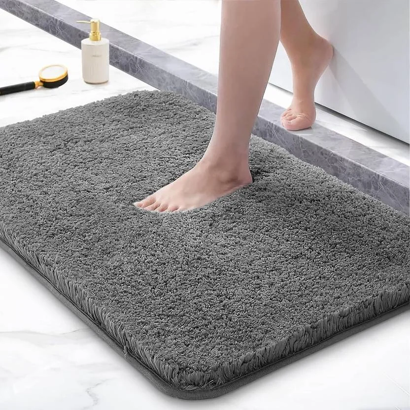 Roseate Microfiber Bathroom Mat  (Doormat, Floormat - 40x60 cm, Grey, Free) - Best Price ₹111 at Flipkart