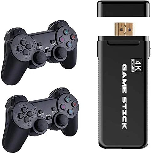 Porro Fino USB Wireless Console Game Stick Video Game Console Built-in 3000 Classic Games 8 Bit Mini Retro Controller HDMI Output Dual Player- 4K Ultra HD Game StickGame Set