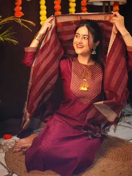 Tibra Attire Women Cotton Blend Kurti Pant Dupatta Set - Best Price ₹441 at Flipkart
