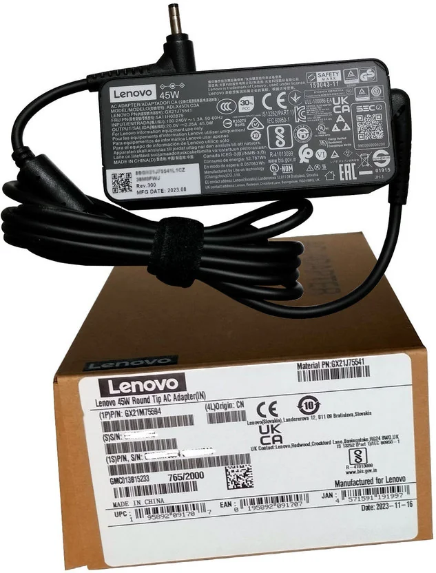 Lenovo 45V Round Tip AC ADLX45DLC3A P/N:GX21M75594 20 W...