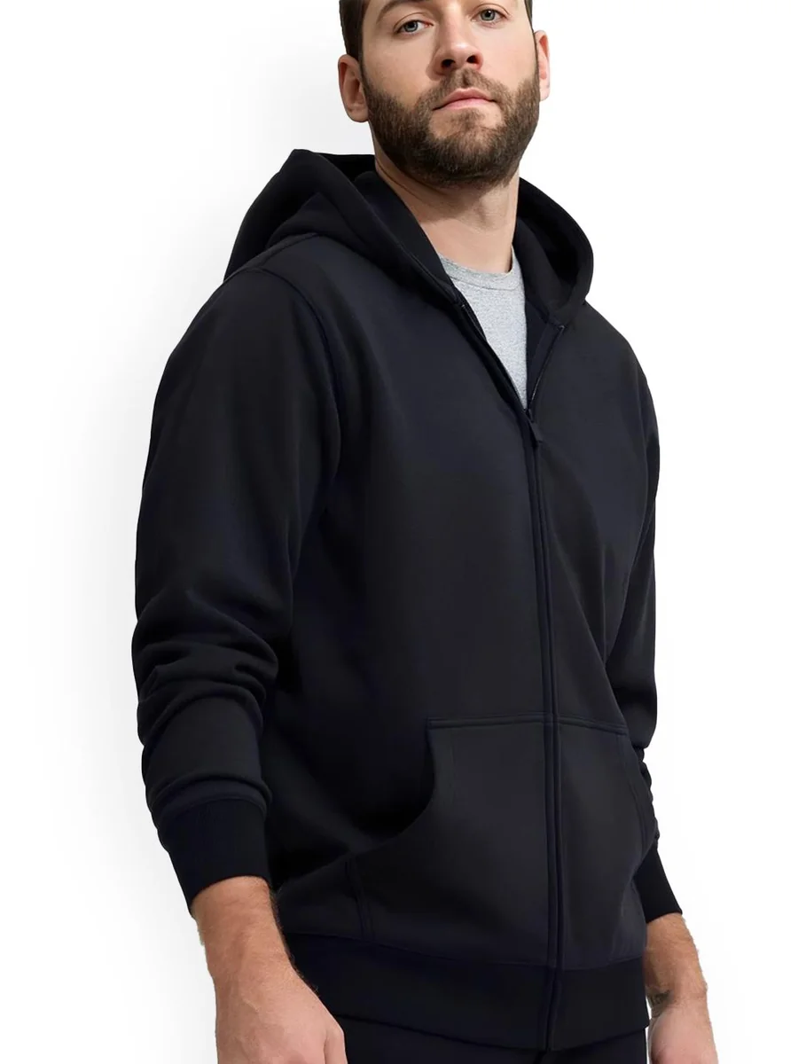 Men Hooded Solid Tailored Jacket
