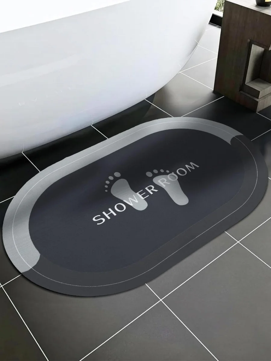 Grey & White Printed 110 GSM Rubber Non-Slip Bath Mats - Best Price ₹107 at Myntra
