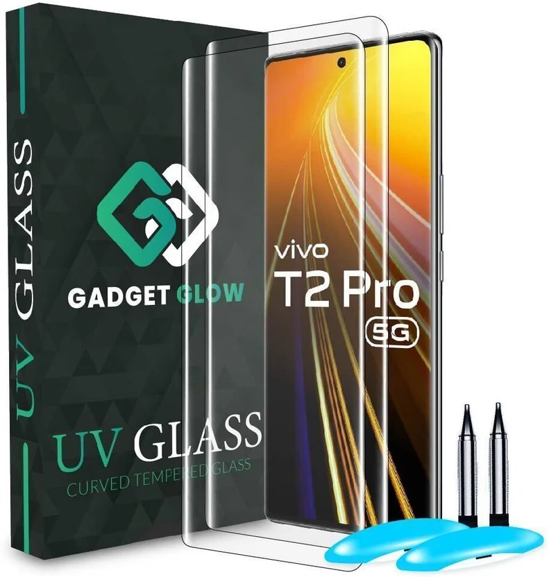 Gadget Glow Edge To Edge Tempered Glass for Vivo T2 Pro...