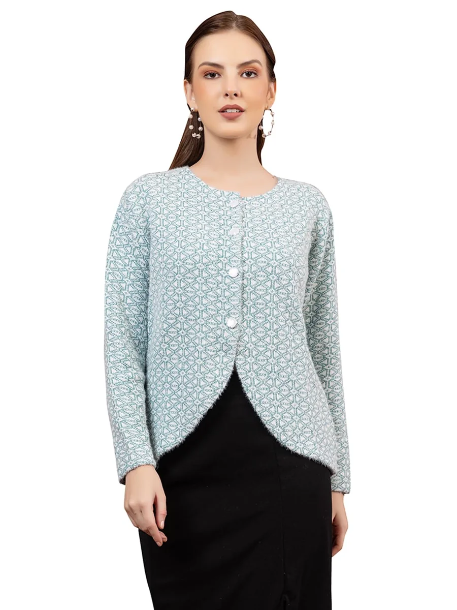 Women’s Designer Woolen Cardigan | Elegant Front-Open Button Down Winter Sweater | Stylish Full Sleeve Slim Fit Knitwear for Girls & Ladies