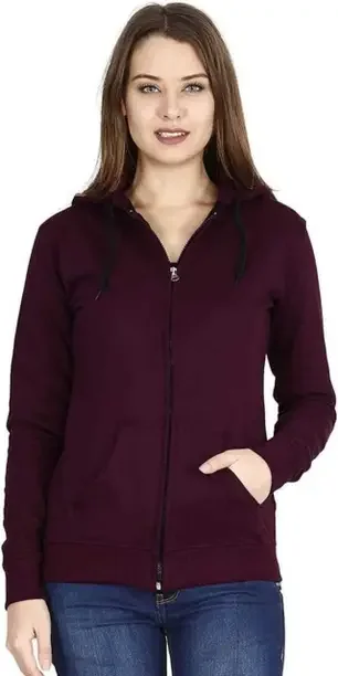 Purser Women Full Sleeve Solid Hooded Sweatshirt - Best Price ₹326 at Flipkart