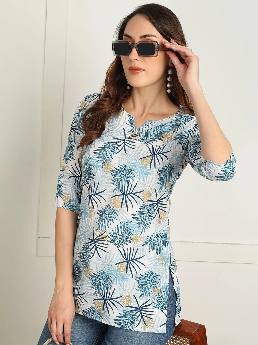 Floral Printed V-Neck Kurti - Best Price ₹164 at Myntra