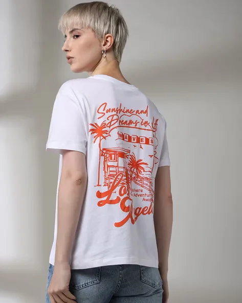 Women Graphic Print Regular Fit Crew-Neck T-Shirt