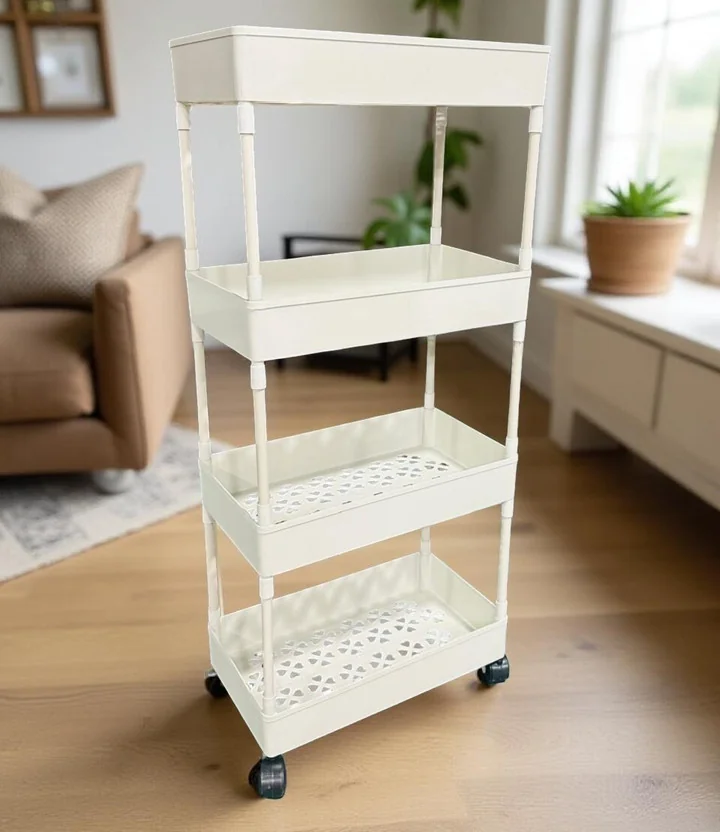 MGKENTERPRISE 4 Compartments plastic 4-tier Storage Rac...