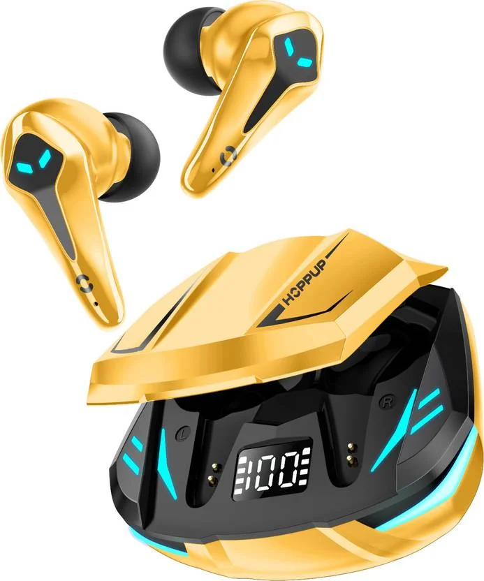 HOPPUP Predator Xo3 Gaming Earbuds with 35MS Low Latency, 13MM DRIVERS & 50H PlayTime Bluetooth  (Yellow, True Wireless) - Best Price ₹759 at Flipkart