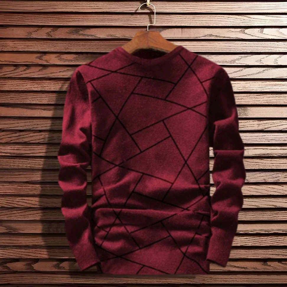 Colorblock Round Neck Casual Men Cotton Fleece Blend Maroon Sweater - Best Price ₹177 at Shopsy
