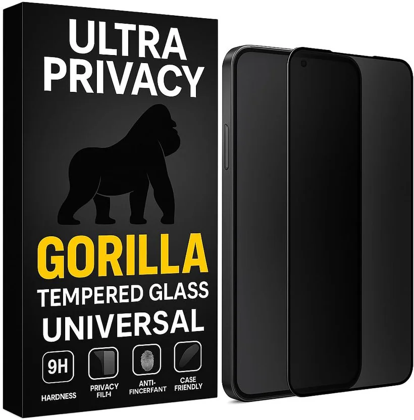 Gorilla Ultra Privacy Edge To Edge Tempered Glass for I...