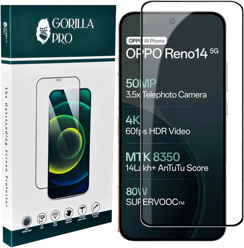 GORILLA PRO Edge To Edge Tempered Glass for OPPO Reno 1...