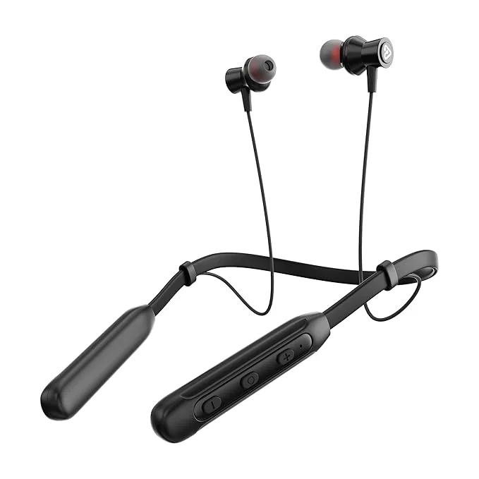 tunez R04 Neckbands: in Ear Bluetooth Headphones 5.2, 10mm Drivers, 40H Playback, 30-Min Type-C Charge, 250mAh Battery, Immersive 20Hz-20KHz (Black) - Best Price ₹640 at Amazon