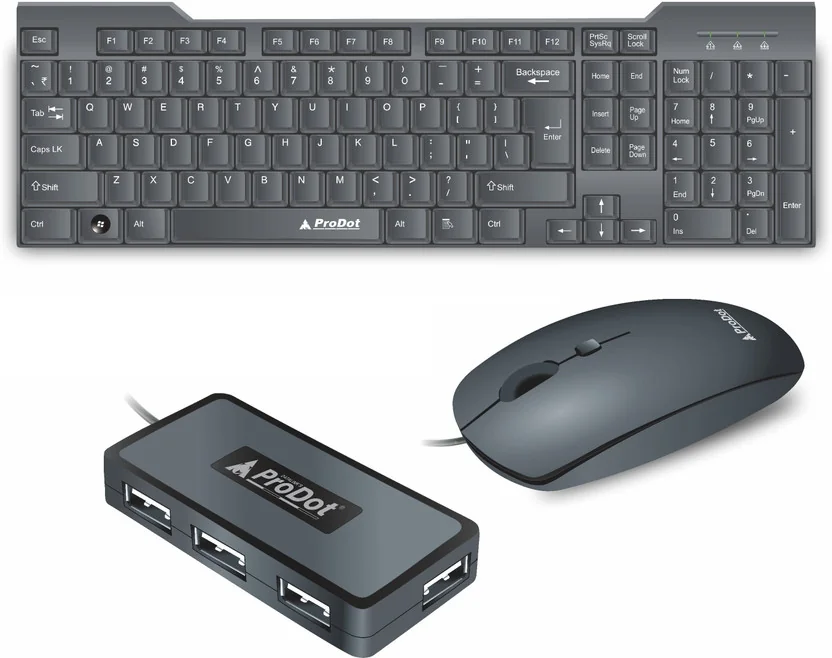 PRODOT Set of 3 High-Performance Keyboard And Mouse Com...