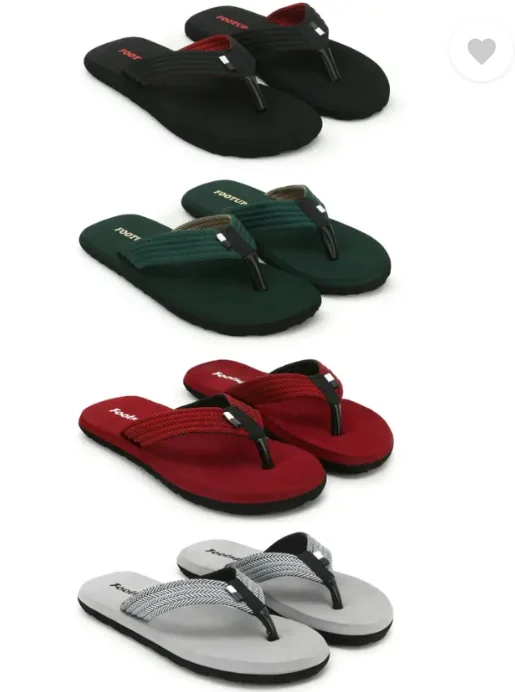 Footup Footup 4 Pair Comfortable|Ultra-Light|Stylish and Trendy|Flip Flops Men Flip Flops  (Multicolor , 8) - Best Price ₹323 at Flipkart