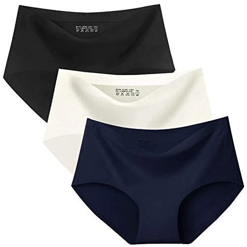 Newly Launched Seamless Underwear for Women Sexy Silk Panty No Show Bikini Panties Lace Ladies High Cut Hipster Stretch Cheeky (Multi Colored)