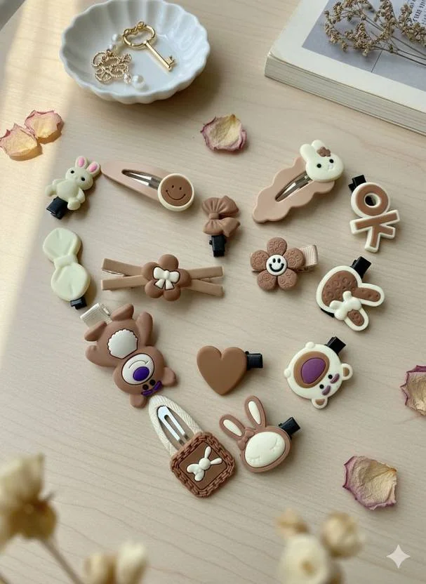 Elecsera Tiny Magical Unicorn Hair Clips – Glitter and Shine Collection for Little Angels Hair Clip  (Brown)