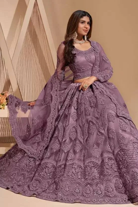 Net Embroidered  Lahenga Choli - Best Price ₹478 at Meesho