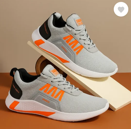 World Wear Footwear Casuals For Men  (Grey, Orange , 7)