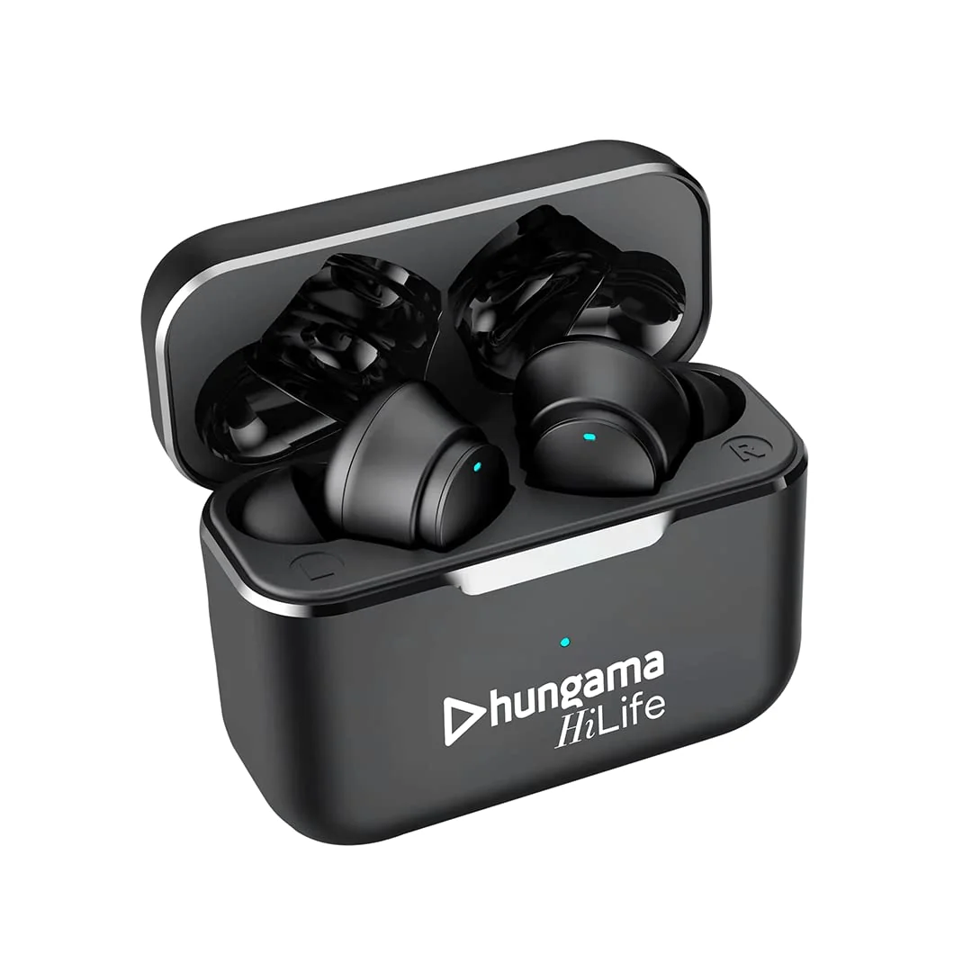 Newly Launched Bounce 301 HiLife Wireless in Earbuds with BT V5.1, Up to 60Hours Playback, IPX4 Water Resistance, with 1 Year Free Subscription of Hungama Music & Hungama Play, Black