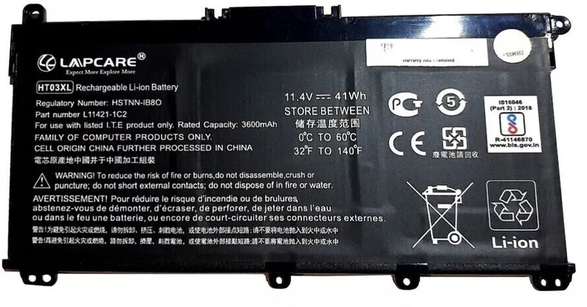 LAPCARE TF03XL HT03XL battery for Pavilion Laptop 3 Cel...