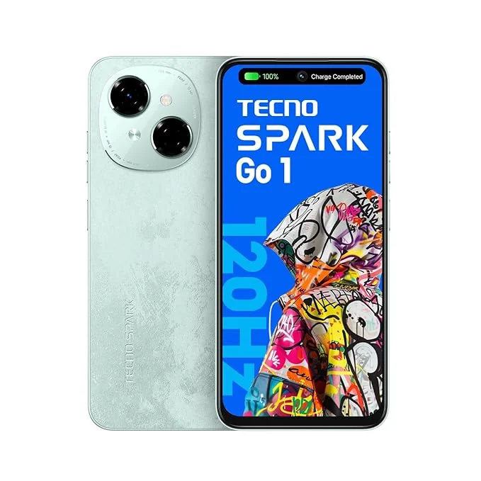 Tecno Spark GO 1 (Magic Skin Green, 4GB+64GB) | 4+ Years Lag Free Fluency | 6.67" 120Hz Smooth Display | 8GB* Bigger RAM | in-Built Infrared Remote | Dual Speakers with DTS | AI Call Noise Reduction - Best Price ₹7499 at Amazon