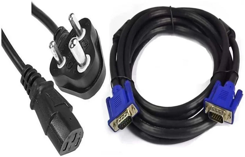 BALRAMA 2pc Set Power Cable + VGA Cable Desktop CPU Pri...