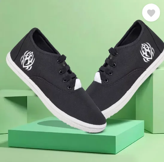 KANEGGYE Canvas Shoes For Men  (Black , 4)