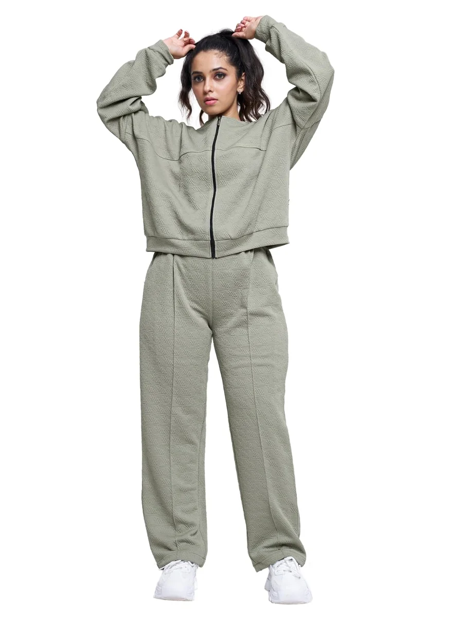 Co-ord Set for Women Stylish | Oversized Loose Fit Cotton Winter Hoodie set | Woolen Sweatshirts & Hoodies & T-Shirt For Girl | Casual Solid Full Sleeves Women Stylish Hoodie with Pocket