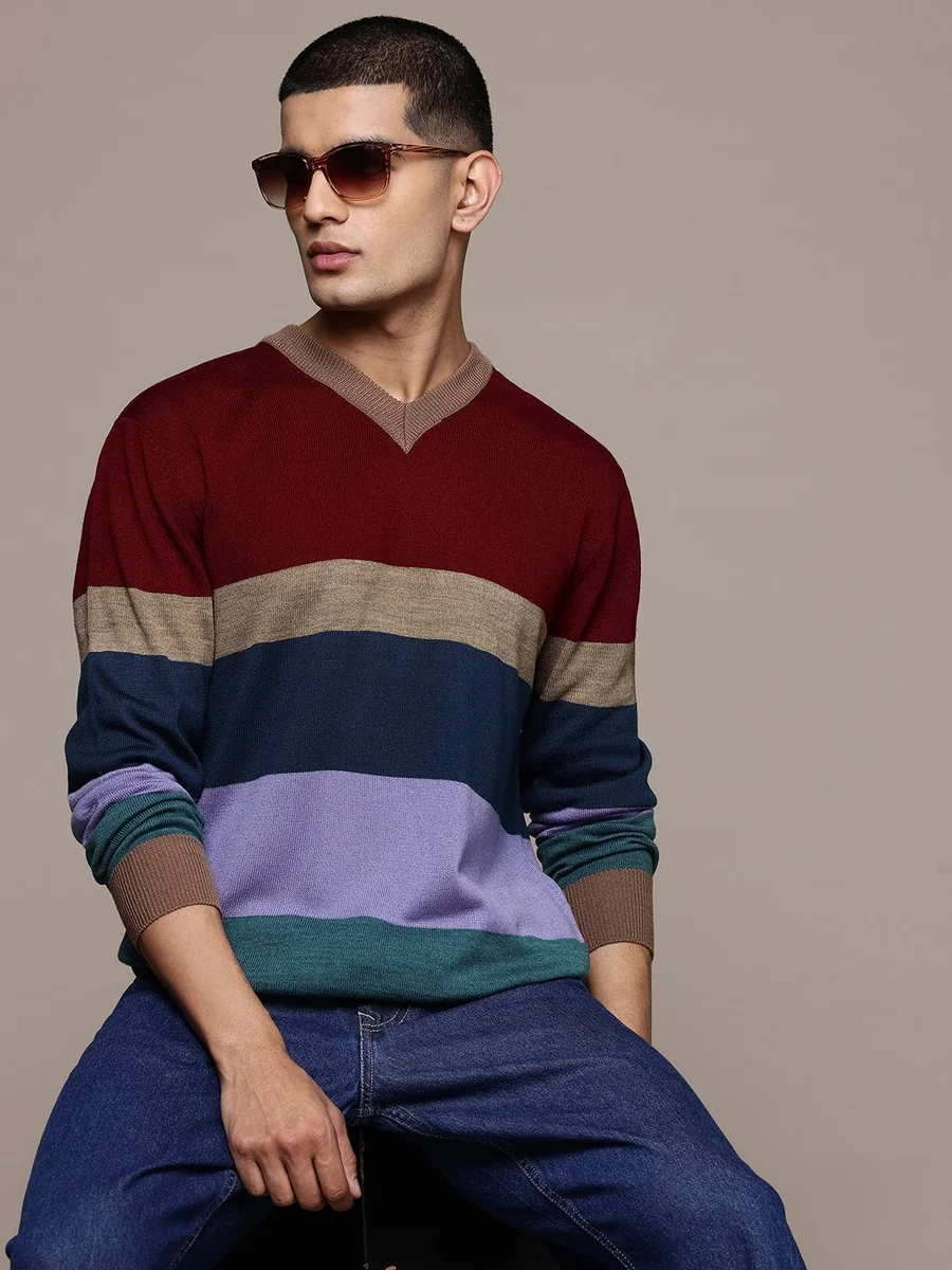 Roadster Men Striped Pullover - Best Price ₹1999 at Myntra