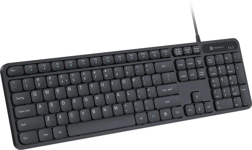 Portronics Ki-Pad 3 USB Wired Keyboard, Noise-free Typi...