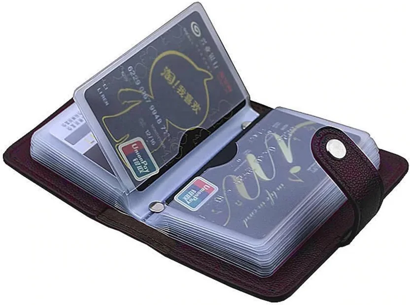 Flipkart SmartBuy Brown 28 Slots Leather Business 24 Ca...