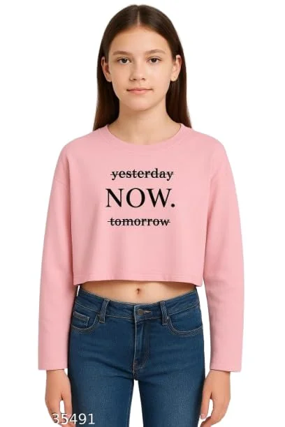 Trendy Long Sleeve Cropped Top Tshirt for Girls Casual & Everyday Wear - Best Price ₹299 at Amazon