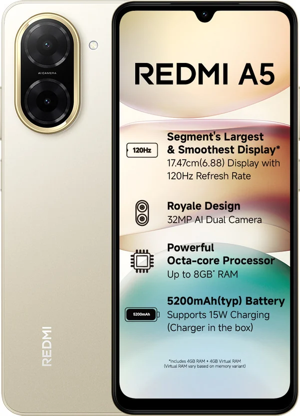 REDMI A5 (Jaisalmer Gold, 128 GB)