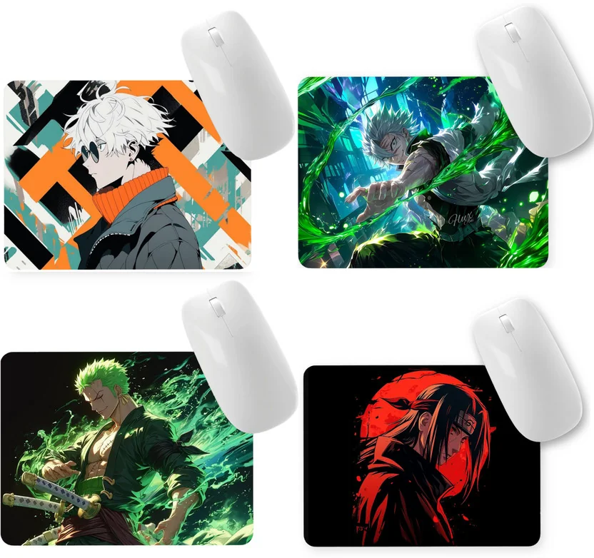 Aniithing Pack of 4 Anime Mouse Pad Non-Slip Rubber Bas...