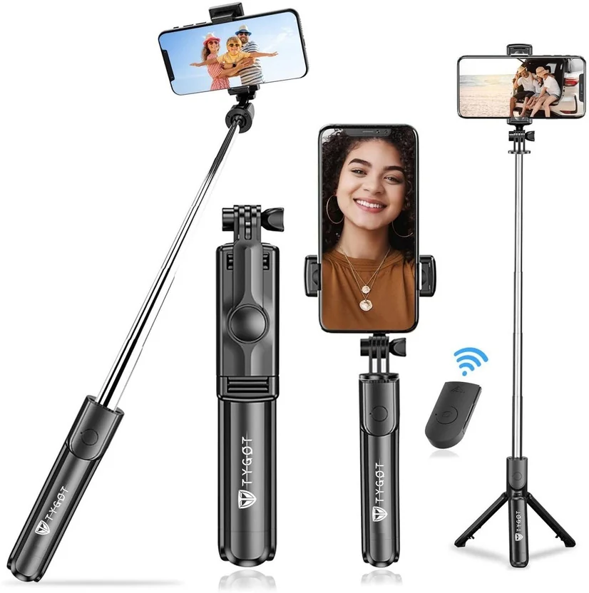Tygot Tygot Bluetooth Extendable Selfie Stick with Wire...