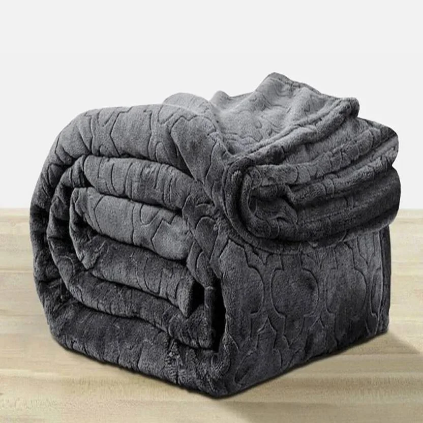 LA VERNE Self Design Double Mink Blanket for  Heavy Winter  (Woollen Blend, Grey) - Best Price ₹498 at Flipkart